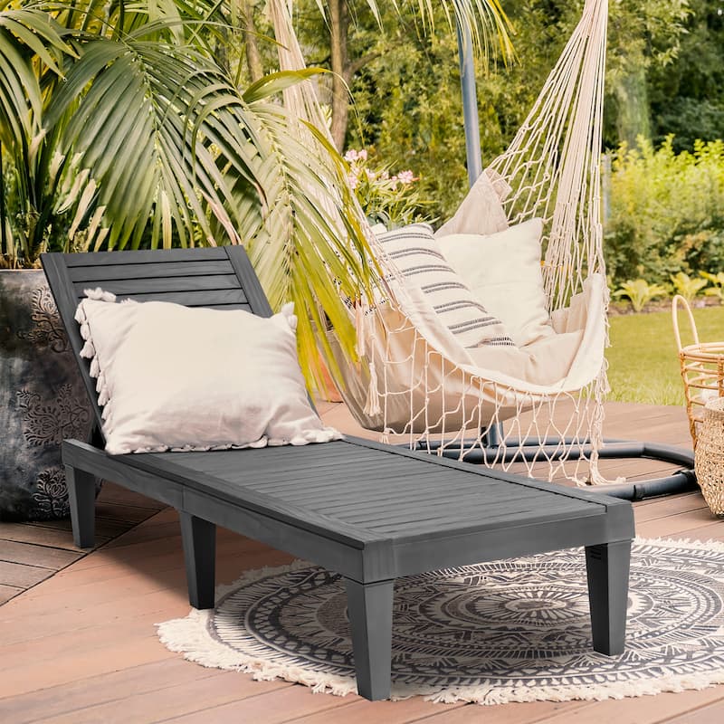 Costway Patio Lounge Chair Chaise Recliner Weather Resistant