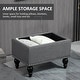 preview thumbnail 5 of 7, HOMCOM Storage Ottoman with Removable Lid, Button-Tufted Fabric Bench for Footrest and Seat with Wood Legs