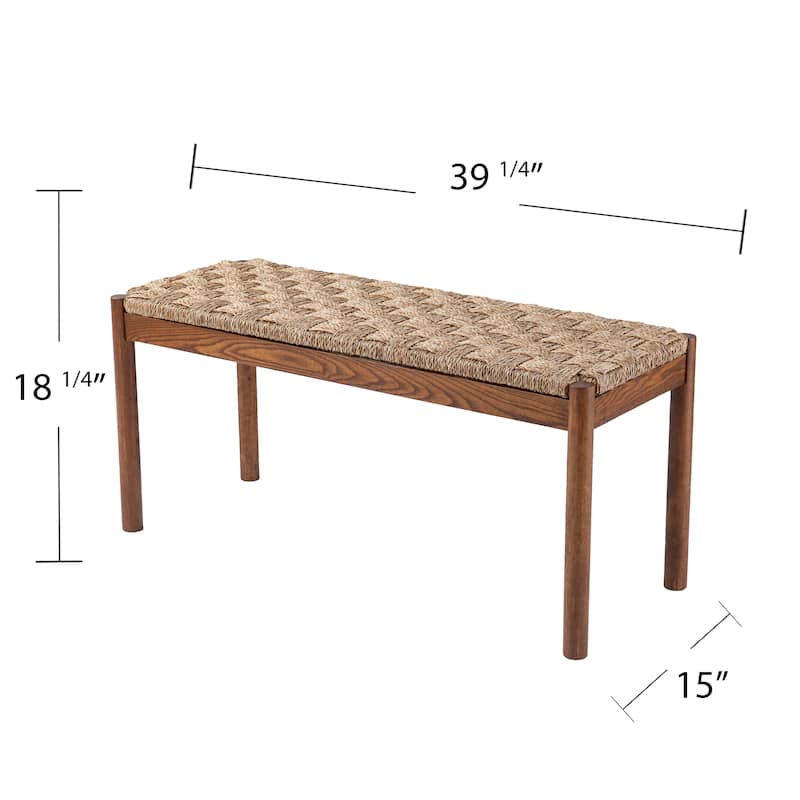 SEI Furniture Scalby Natural Seagrass Bench - 39"W x 15"D x 18"H