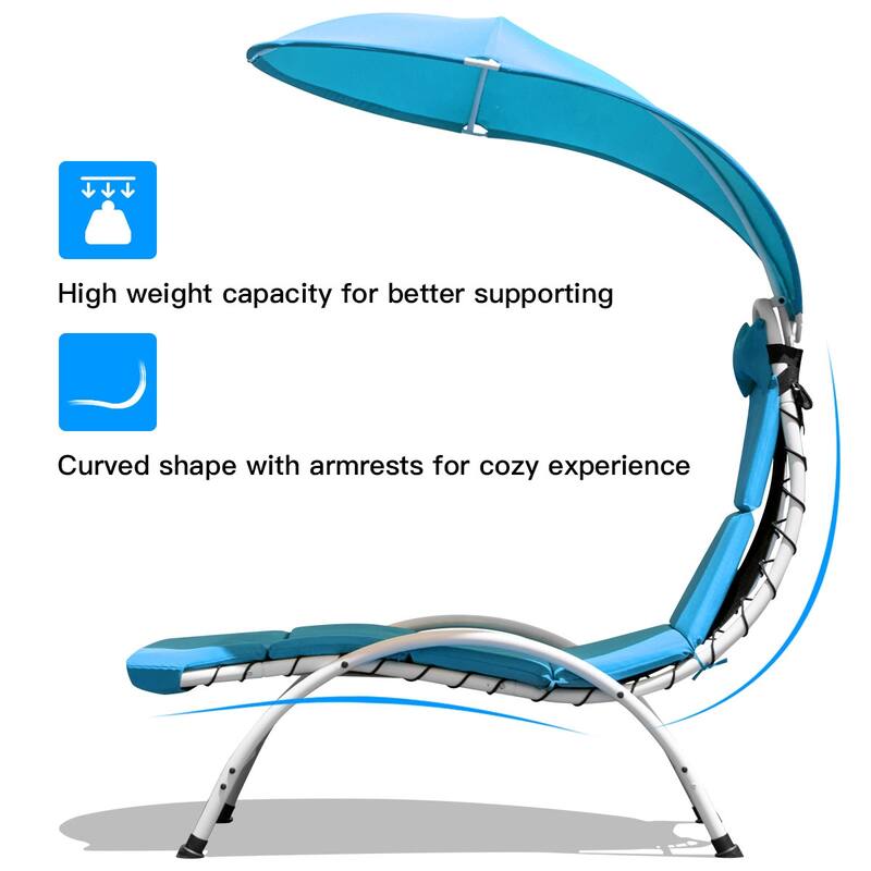 Costway Chaise Lounge Chair with Canopy Hammock Chair with Canopy