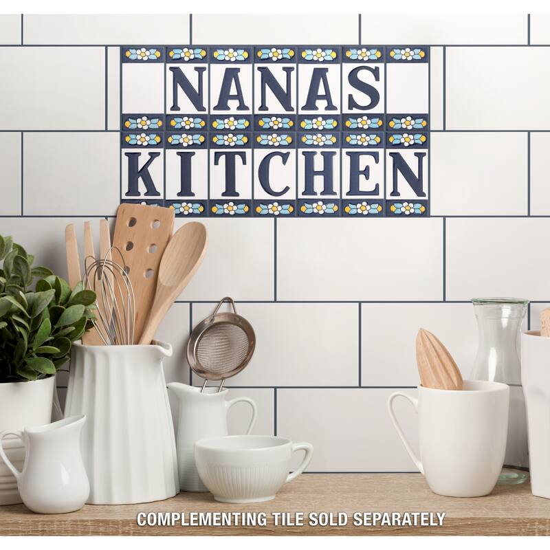 Merola Tile Sevillano Flora Address 2-1/8 in. x 4-3/8 in. Ceramic Wall Tile