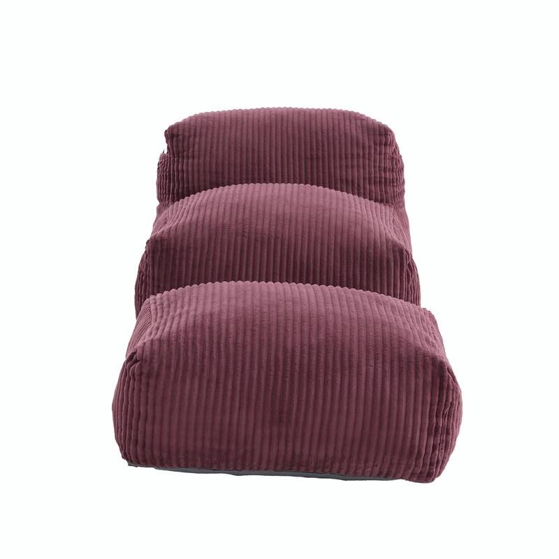 Large Memory Foam Bean Bag Chair for Adults, Corduroy Lounger Sofa with Ottoman