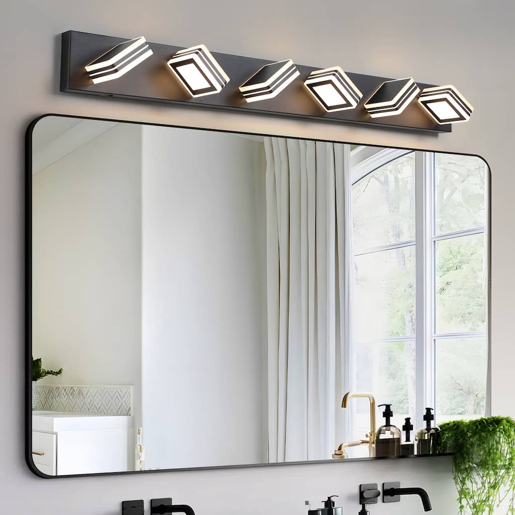 5-Light LED Vanity Light - Sleek Bathroom Wall Fixture,Iron & Acrylic,Dimmable & Energy-Efficient,Ideal for Mirror Lighting