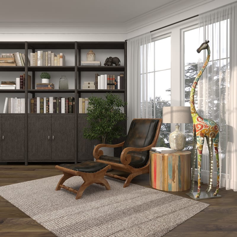 Vibrant Handmade Safari Animal Sculpture Collection - Wood or Metal Elephant & Giraffe for Indoor & Outdoor Decor