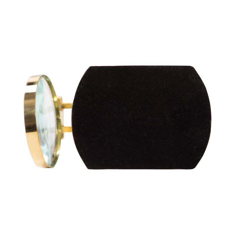 Sagebrook Home 16" Kane Wood Base Magnifying Glass, Gold - 6" x 4" x 16"