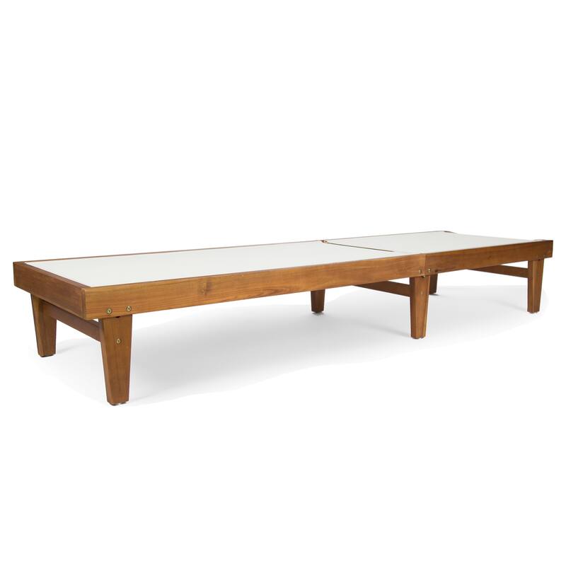 Christopher Knight Home Elodie Outdoor Chaise Lounge and Acacia Wood Side Table Set