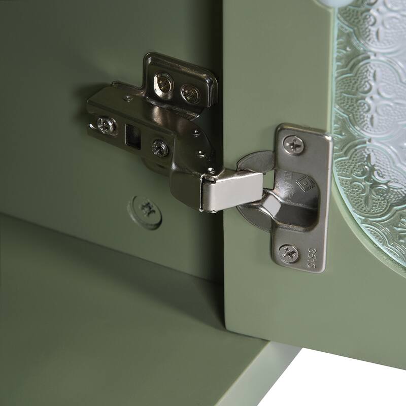 30 Inch Single Sink Freestanding Bathroom Vanity in Green with White Ceramic Top