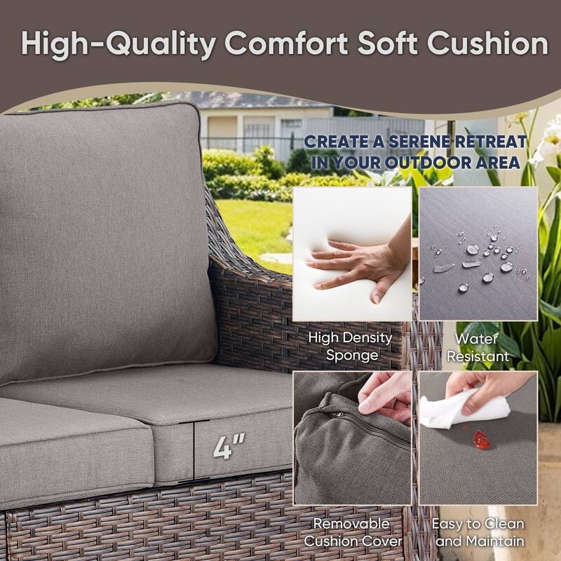 Outdoor Fire Table with Patio Funiture Set