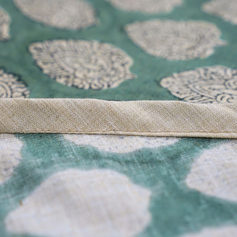 Fabdivine Block Print Linen Blend Home Decor Christmas Tree Skrit