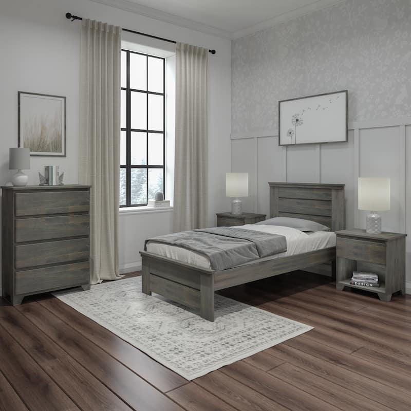 Max and Lily Farmhouse Twin Bed with Panel Headboard