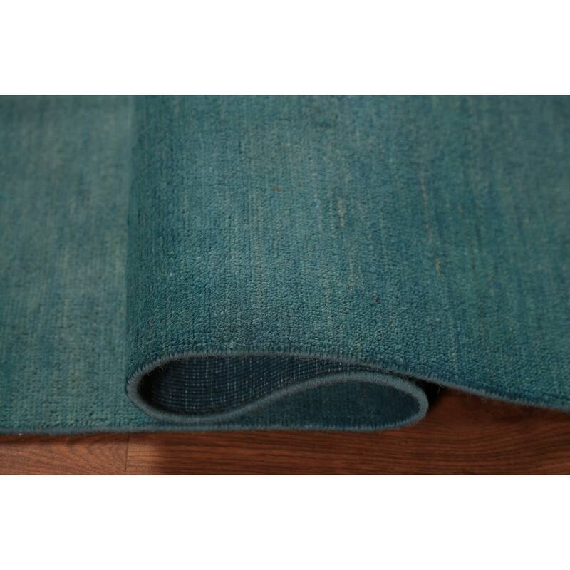Teal Blue Gabbeh Oriental Rug Handmade Wool Carpet - 2'8" x 4'1"