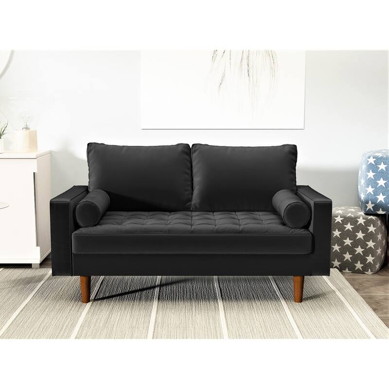 US Pride Mac Velvet Loveseat - Black
