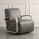 preview thumbnail 24 of 47, Eli Swivel Accent Chair with U-Shaped Wood Arm