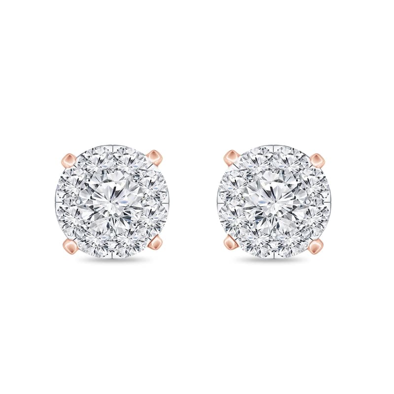 Auriya 14k Gold 5/8ctw Round Pave Diamond Stud Earrings (H-I, I1-I2)