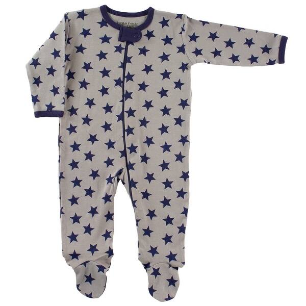 slide 1 of 1, Luvable Friends Baby Boy Cotton Sleep and Play 1pc, Grey Star 0-3 Months - Grey Star