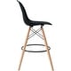 preview thumbnail 19 of 57, Counter Stool With Back Plastic Molded Wooden Eiffel Base For Kitchen Island Hotel Work High Chair