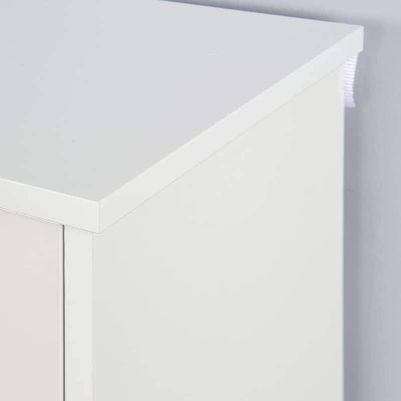 Wooden Shoe Cabinet for Entryway, White Shoe Storage Cabinet with 3 Flip Doors