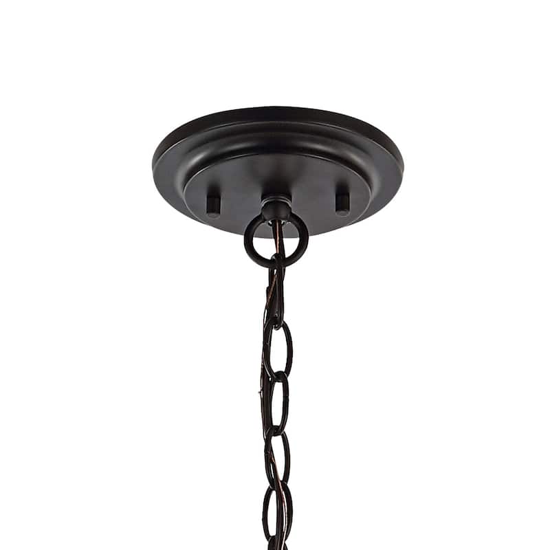 Henry 12" 1-Light Industrial Farmhouse Iron LED Pendant, Oil Rubbed Bronze by JONATHAN Y