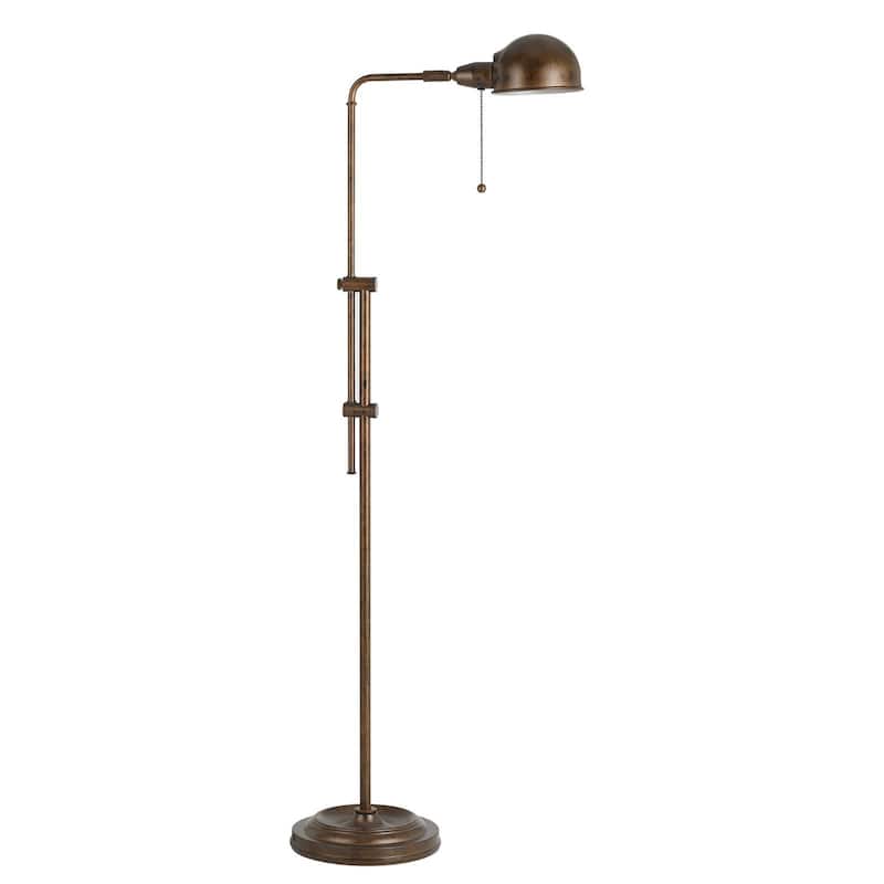 Adjustable Floor Lamp with Dome Shade and Pull Chain Switch