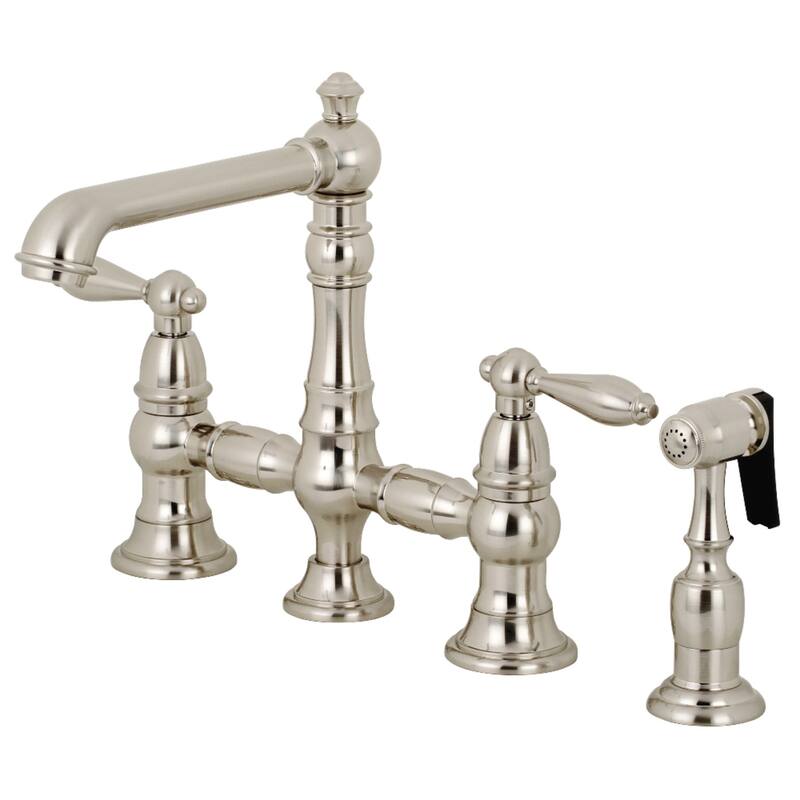 Kingston Brass English Country Kitchen Faucet with Side Sprayer - Brushed Nickel