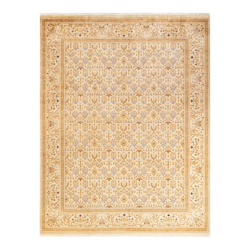 Overton Handknotted Wool Traditional Oriental Ivory Area Rug - 8' x 10' - Ivory - 8' x 10'
