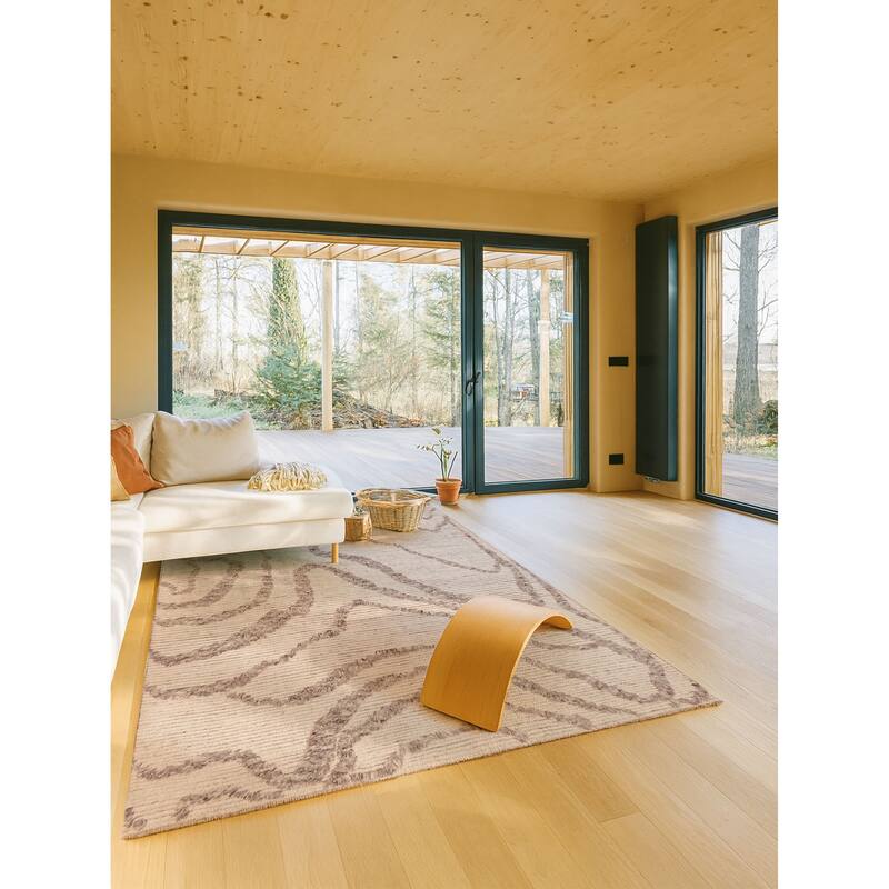 ECARPETGALLERY Hand-knotted Looma Cream Wool Rug - 8'1 x 10'0