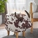 preview thumbnail 1 of 8, Bessie Fabric Cow Ottoman by Christopher Knight Home White/Brown