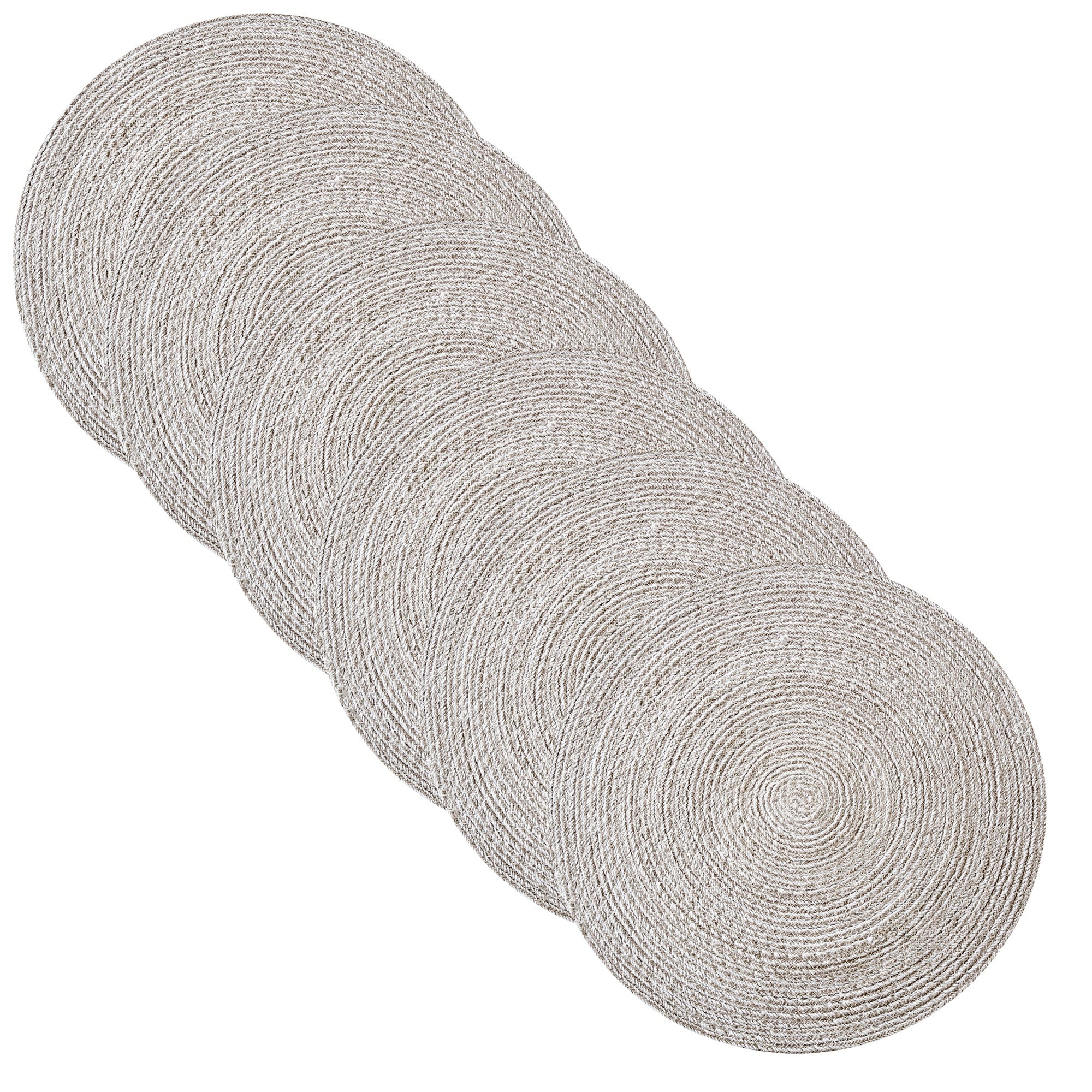 Sweet Home Collection Two Tone Cotton 15" Round Woven Placemats Sets (Set of 4 or 6)