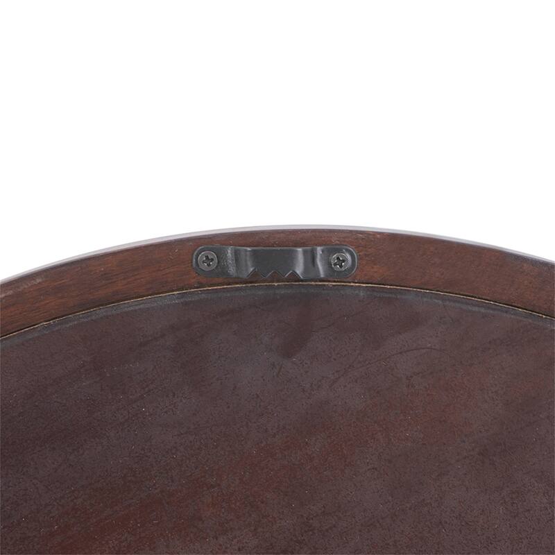 20" x 20" Circle Wall Mirror with Wooden Frame and Black Finish