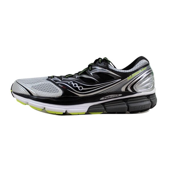 saucony hurricane iso mens shoes silverblackcitron