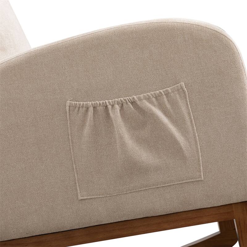 Nursery Rocking Glider Chair with High Back and Side Pocket