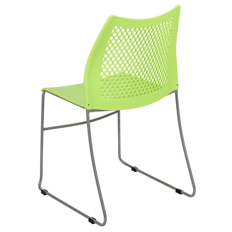 661 lb. Capacity Stack Chair with Air-Vent Back and Powder Coated Sled Base