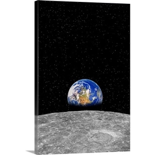 "Planet earth rising over Moon" Canvas Wall Art - Bed Bath & Beyond ...