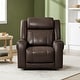preview thumbnail 23 of 51, Leo Dual Motor Genuine Leather Power Recliner With Power Headrest