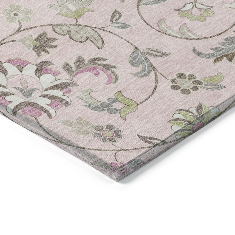 HomeRoots Floral Transitional Rectangle Outdoor Rug
