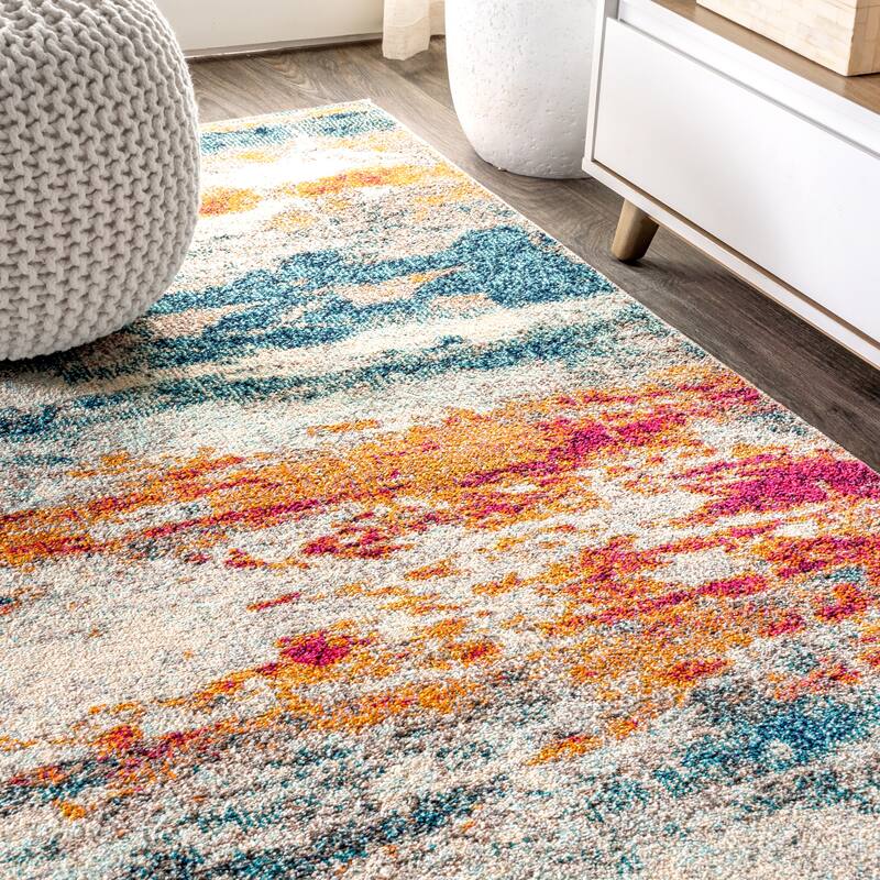 JONATHAN Y Groovy POP Modern Abstract Brushstroke Area Rug