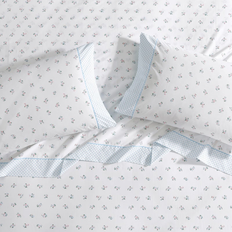 Laura Ashley Percale Cotton Printed Hem Sheet Sets