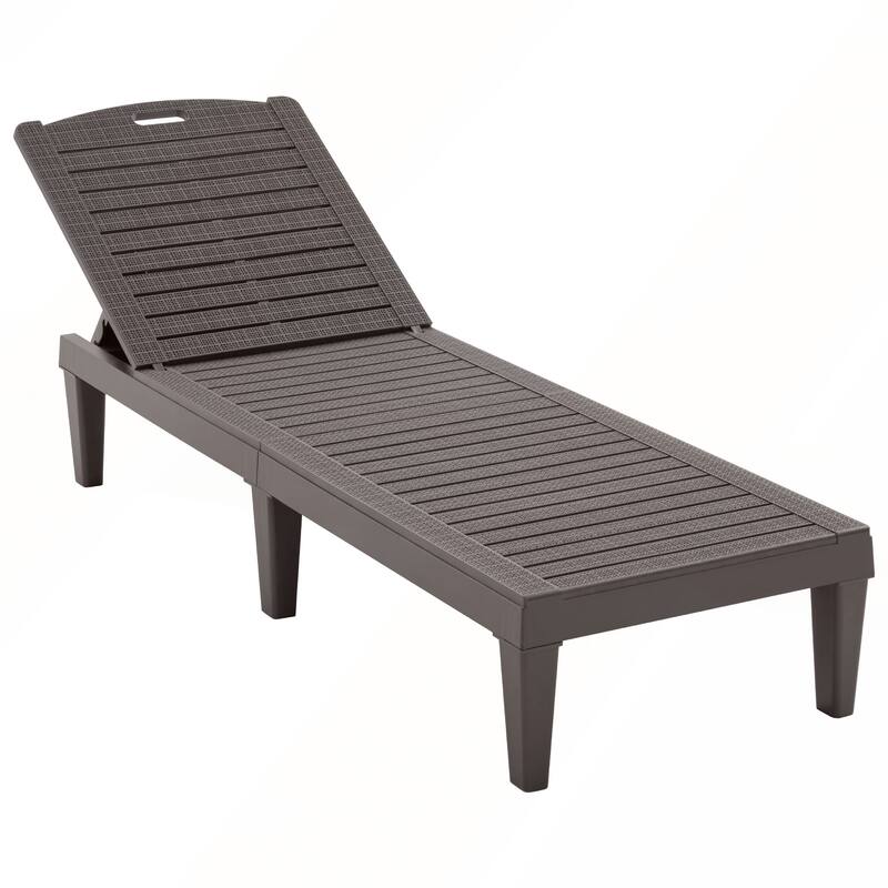 2-Piece Outdoor Chaise Lounges with Adjustable Backrest