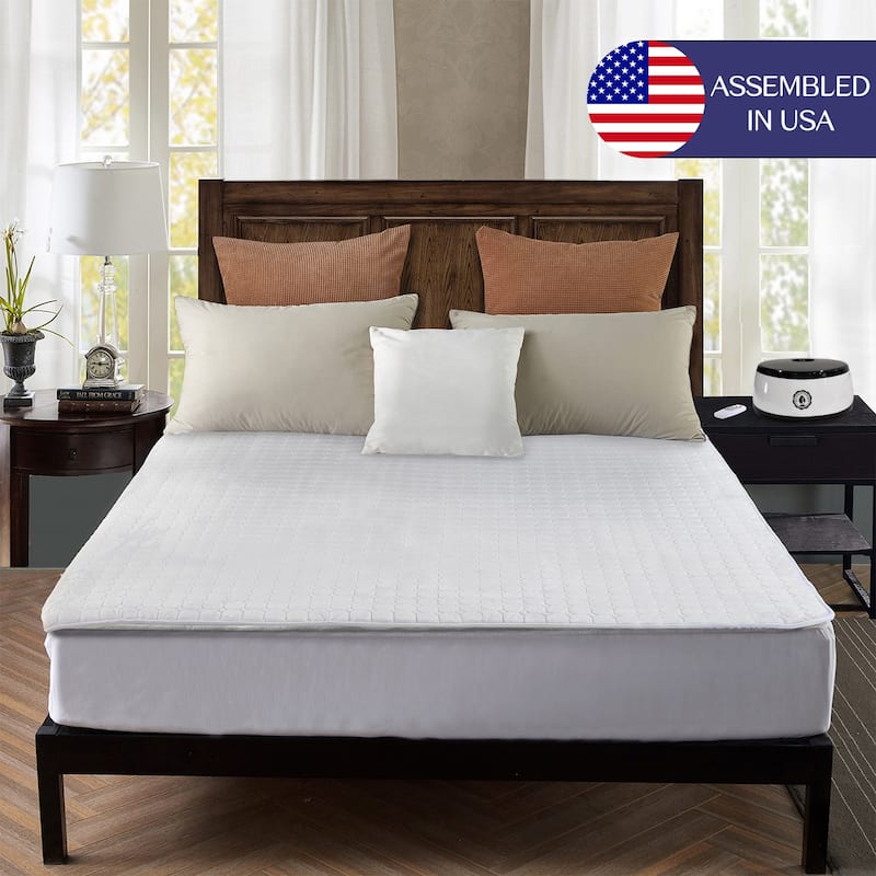 Water Heated Mattress Pad Mattress Underblanket with Wireless Remote Control - King - Type 3 White