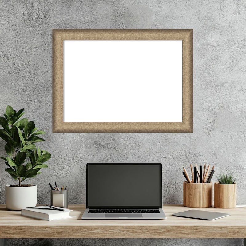 Amanti Art Elegant Brushed Bronze Narrow Framed Dry Erase Magnetic Board