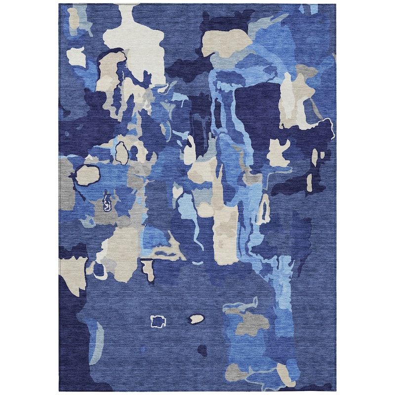 Machine Washable Indoor/ Outdoor Abstract Glam Chantille Rug