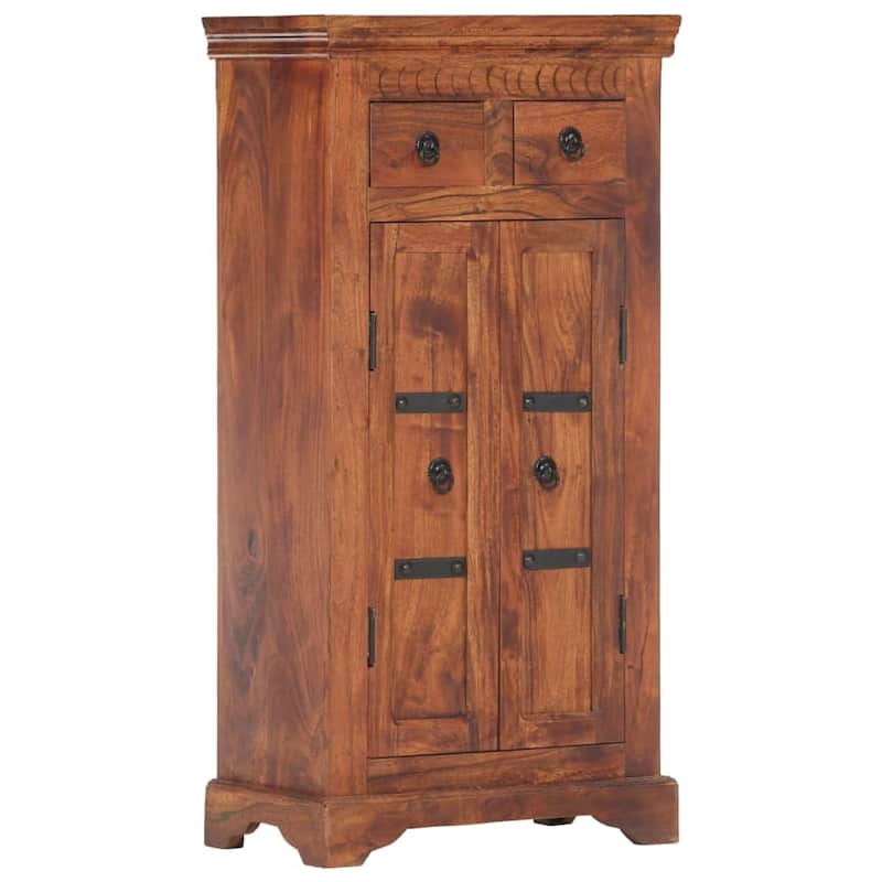 vidaXL Sideboard 19.7"x11.8"x29.4" Solid Acacia Wood - 19.7"x11.8"x39.4"