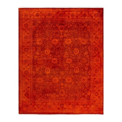Fine Vibrance, One-of-a-Kind Hand-Knotted Area Rug - Orange, 8' 2" x 10' 4" - 8' 2" x 10' 4"