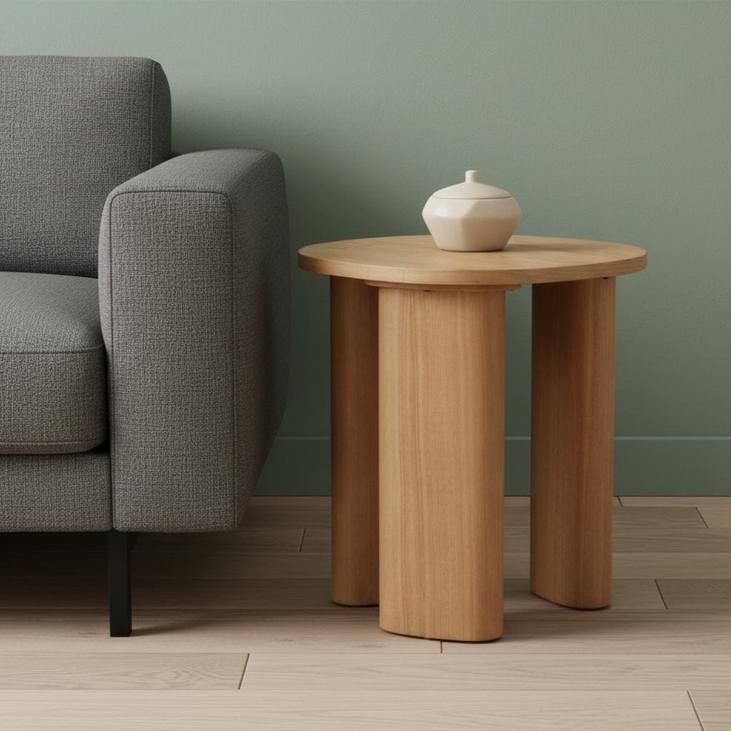 HomeRoots 24" Natural Wood Oval End Table - 22.00 in. x 24.00 in. x 22.00 in.