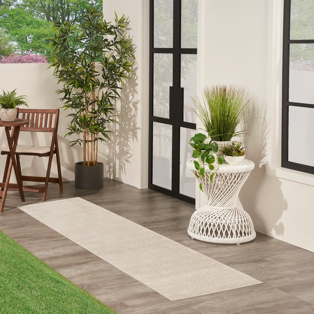 Nourison Sandy Indoor / Outdoor Blue Moroccan Area Rug