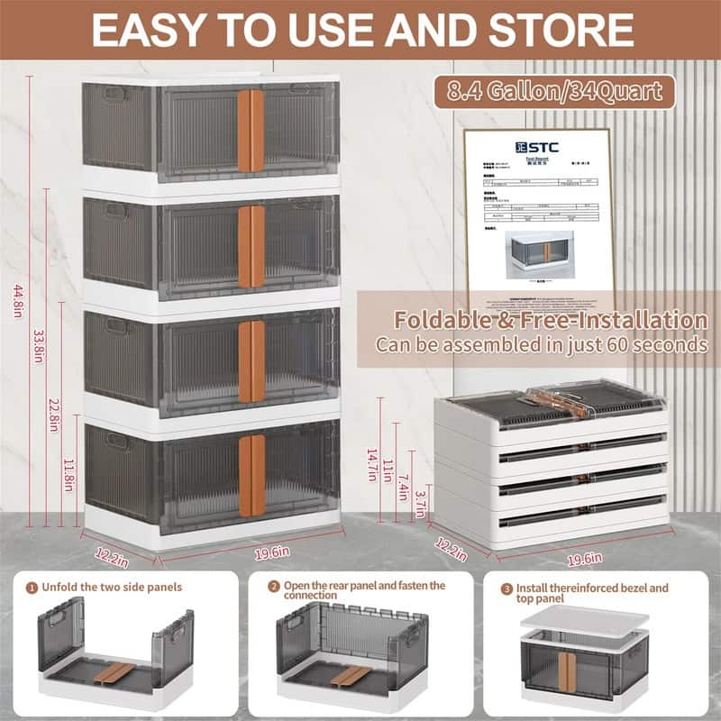 8.4 Gallon Stackable Storage Bins