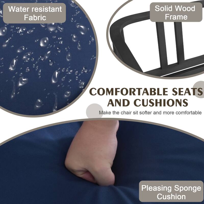 Outdoor Teak Wood Loveseat Sofa with Water-Resistant Cushions