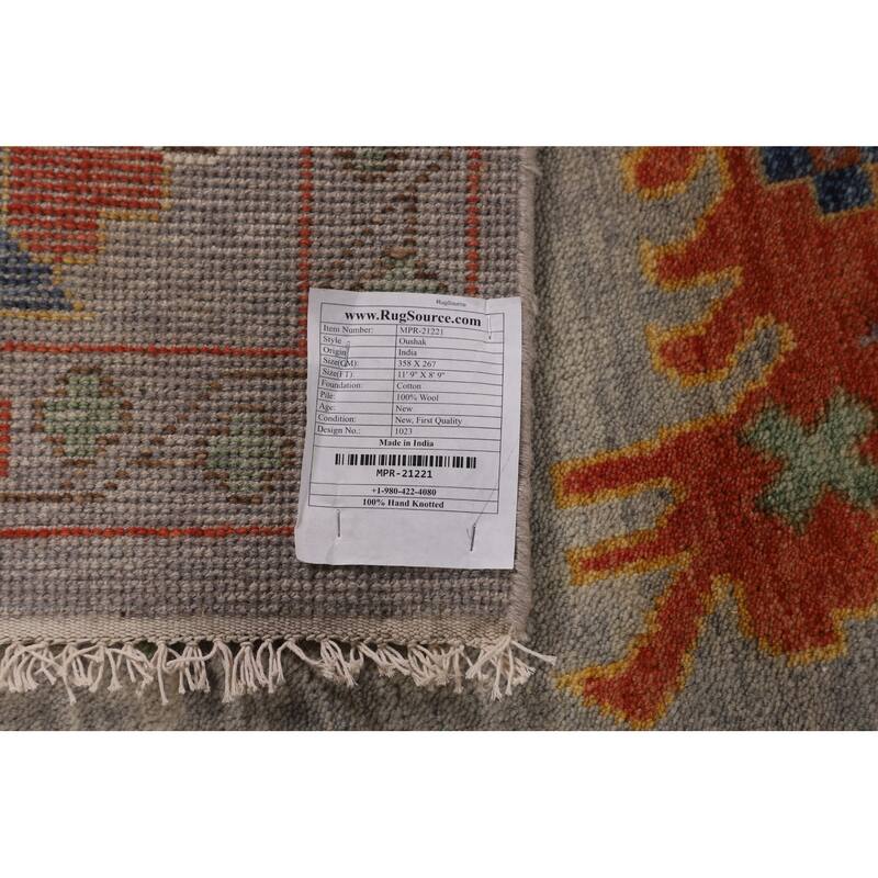 Floral Oushak Oriental Area Rug Handmade Transitional Wool Carpet - 8'9"x 11'9"