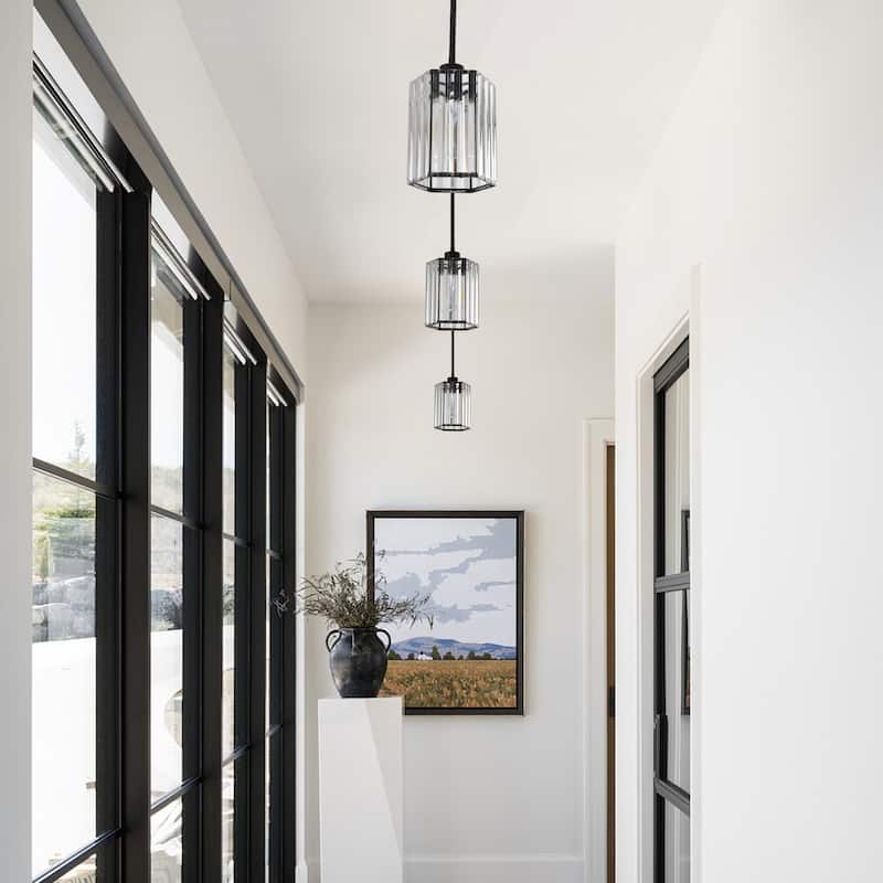 1-Light Crystal Pendant Lighting Fixtures for Sloped Ceiling