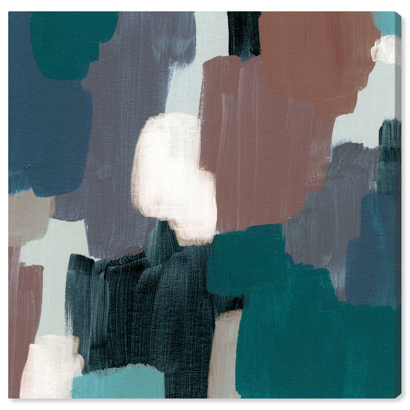 Wynwood Studio Canvas Abstract Earthtones Pieces Blue and Modern & Contemporary Wall Art Canvas Print